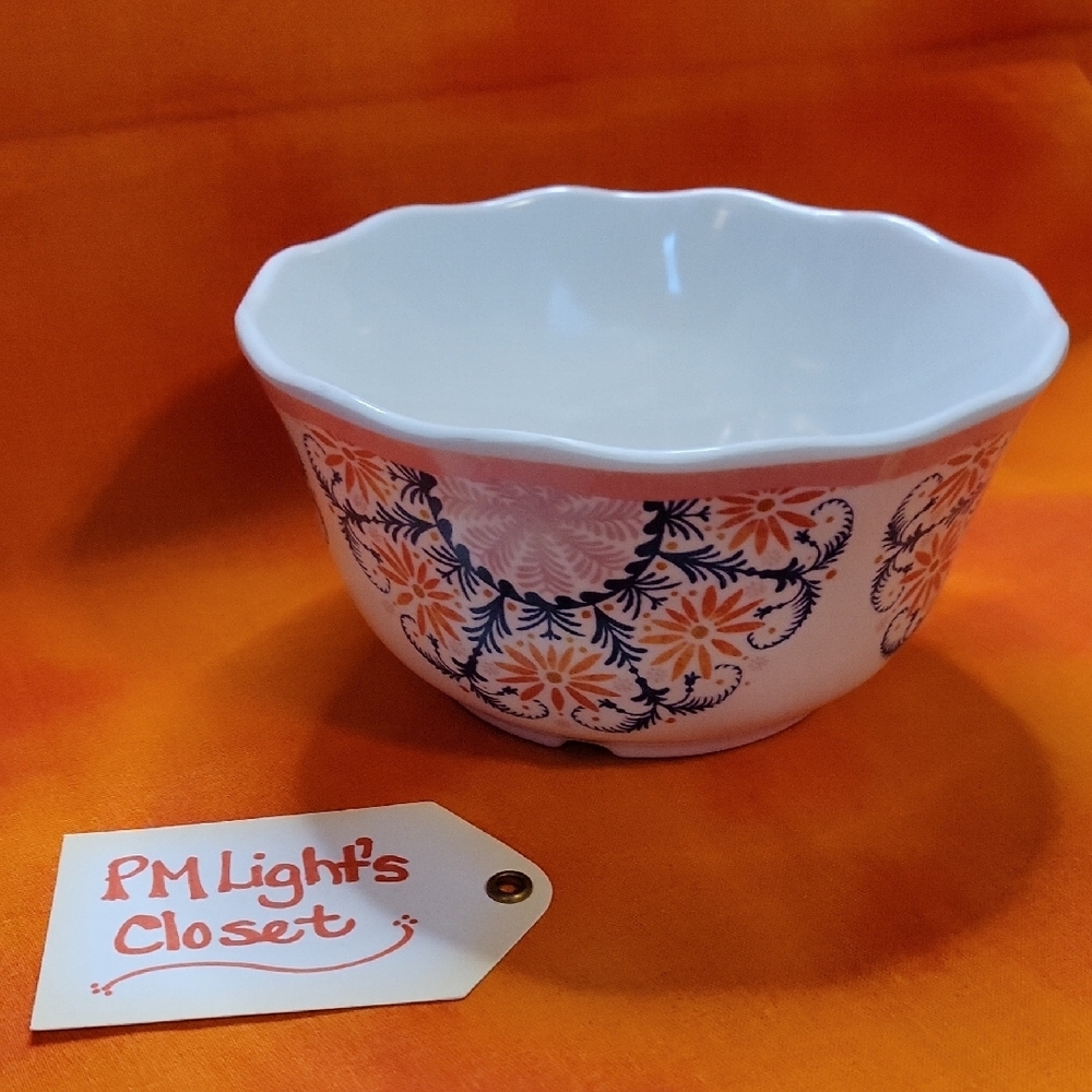 Opalhouse Melamine Bowl Floral Pattern White Pink Blue Coral